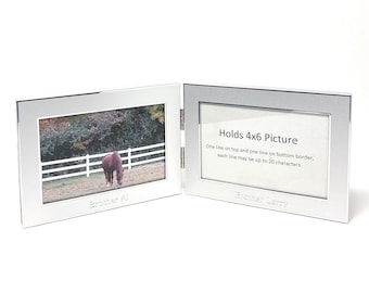 Twin Personalized 4x6 photo frame Engraved Double Picture frame for birthday, wedding, or anniversary