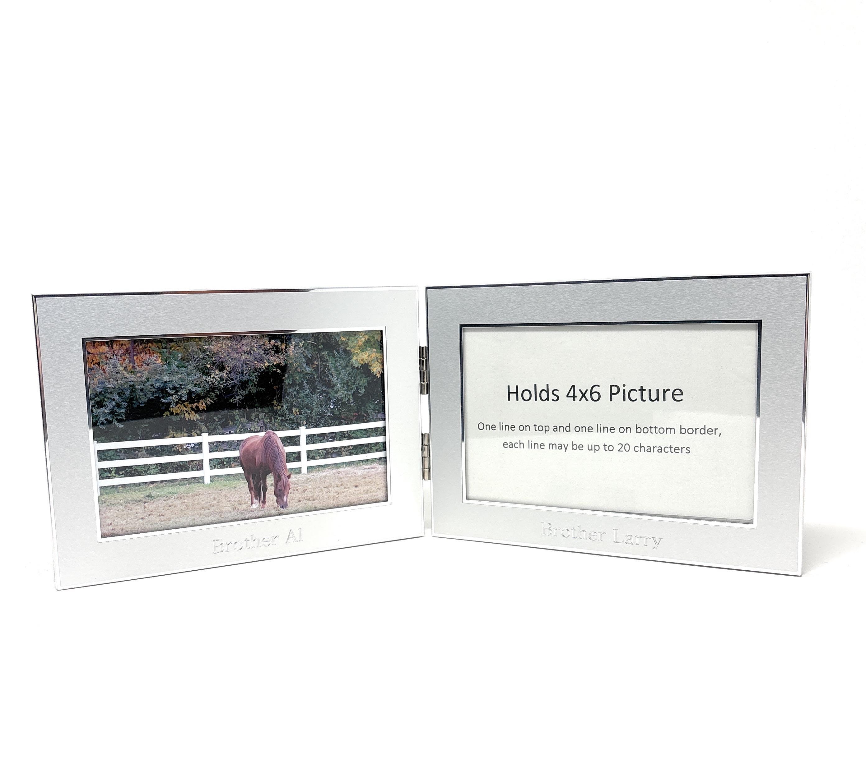 Twin Personalized 4x6 Photo Frame Engraved Double Picture Frame for ...
