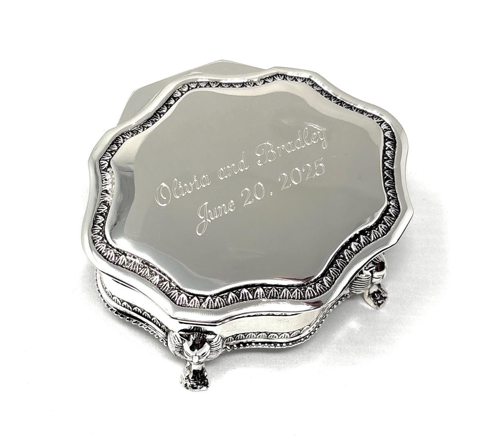 Personalized Silver Plated Jewelry Box