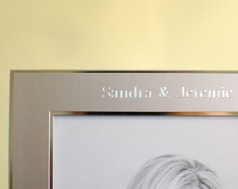 Personalized 5x7 picture frame - Engraved photo frame - Silver picture frame with engraving