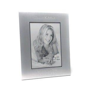 Personalized 5x7 photo frame with wide boarder Engraved picture frame with 2 lines Custom text engraving Top &Bottom Vertical