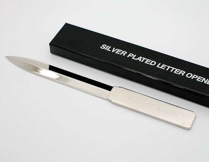 Personalized Silver Plated Letter Opener - Custom Engraved Gift With Free Shipping From USA