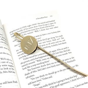 Personalized bookmark, engraved gold bookmark, engraved metal bookmark