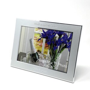 Personalized 5x7 picture frame Engraved photo frame Silver picture frame with engraving image 8