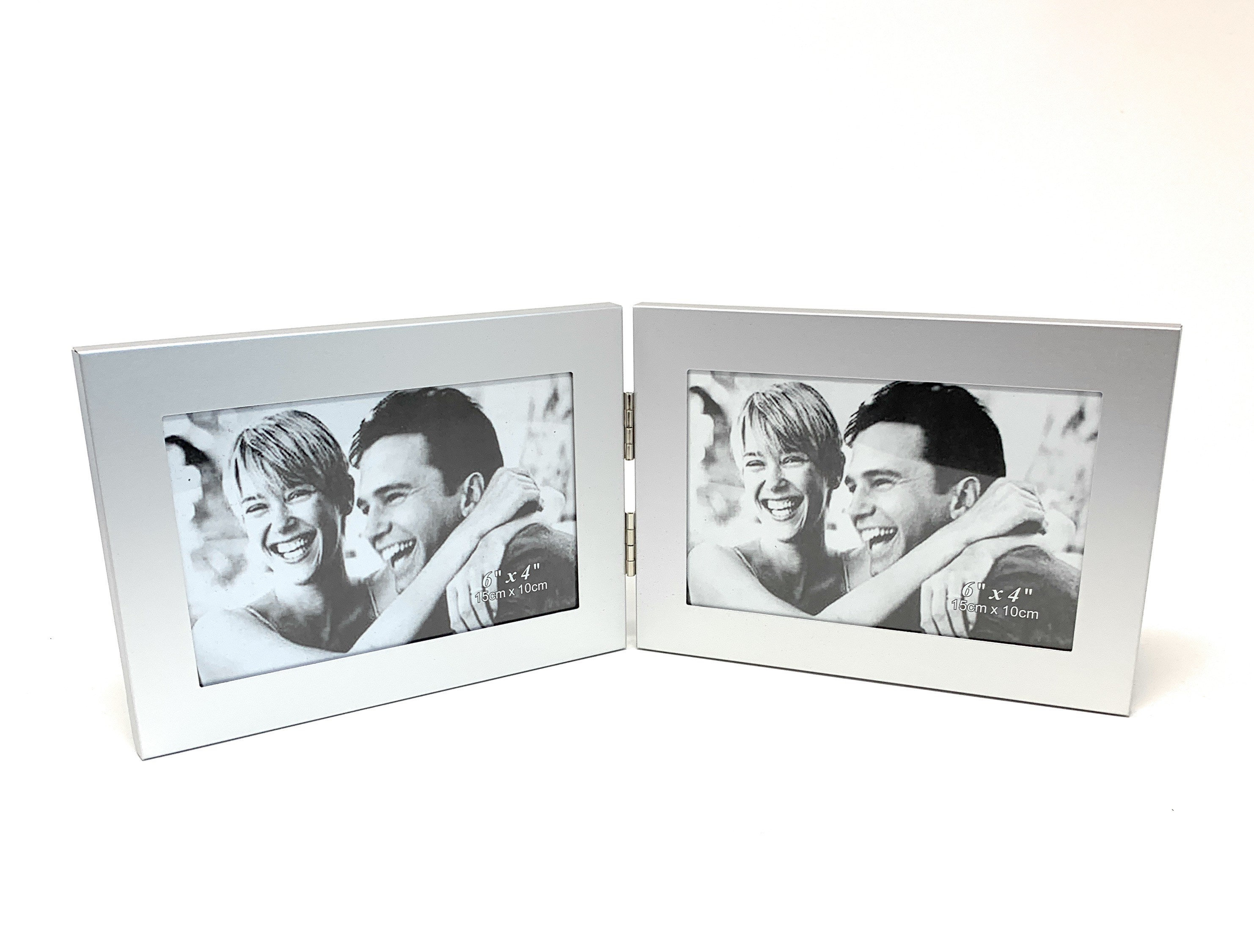 Wooden Twins Photo Frame Personalised Portrait 4" x 6" Gift FW67646-TW-PR 