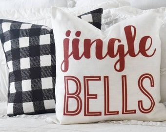 Christmas pillow cover, jingle bells, Christmas song pillow, Vintage christmas, Christmas pillows