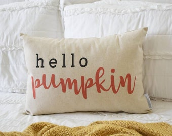 Hello Pumpkin Pillow Etsy