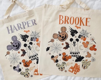 Personalized Halloween Tote Bag: Trick or Treat Cotton Canvas