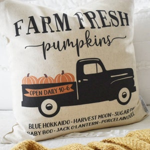 SALE Fall Pillow Cover, Pumpkin Patch, Fall Decor, Front porch pillow, fall pillow, pumpkin pillow, farm fresh punpkins image 1