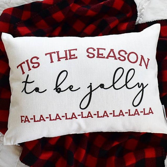 Christmas pillow cover, this the season, falalala Christmas Pillow, buffalo plaid
