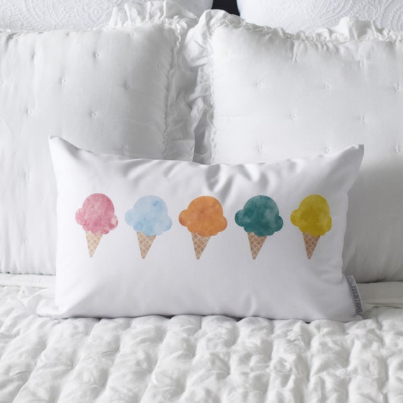 Ice cream pillow cover, happy summer, Summer Pillow cover, Summer decor