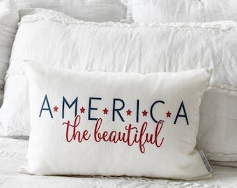 Americana Pillow Cover: Patriotic USA Flag Decor (12x20)