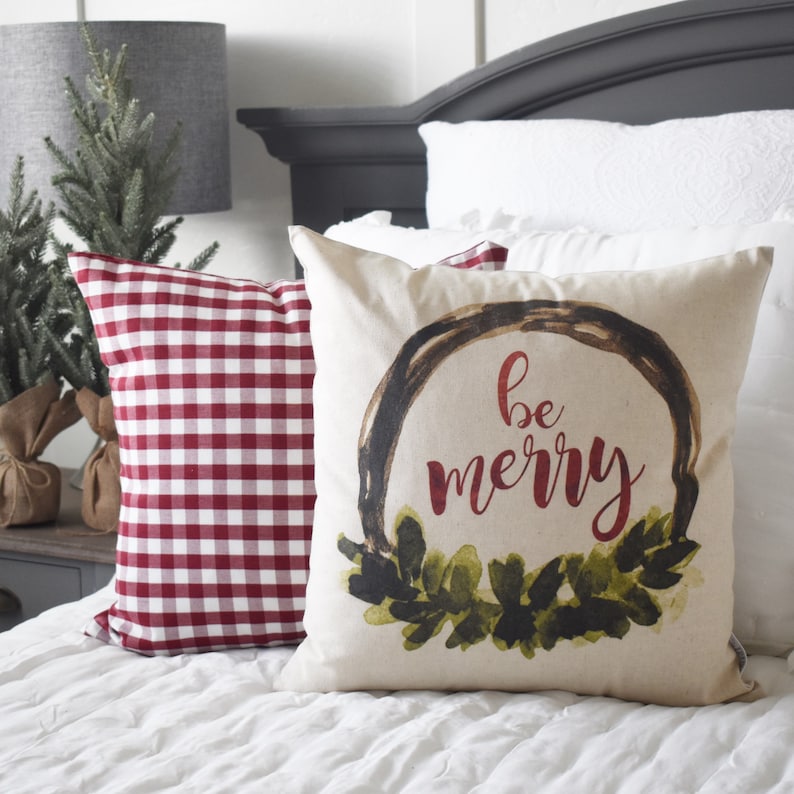 Christmas Pillow Cover Merry Christmas Pillow Christmas Etsy