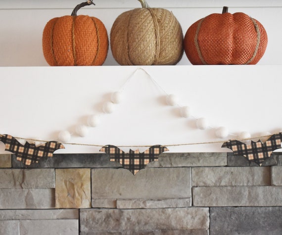 Halloween Garland, Fall Decor, Bat garland, Bat decor, Fall banner, Fall Garland, Halloween, fireplace Decor, farmhouse Halloween decor