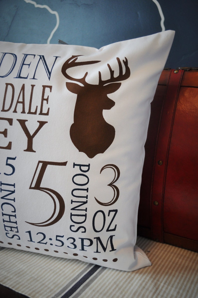 Personalized Birth Pillow Cover Birth Announcement Pillow Etsy