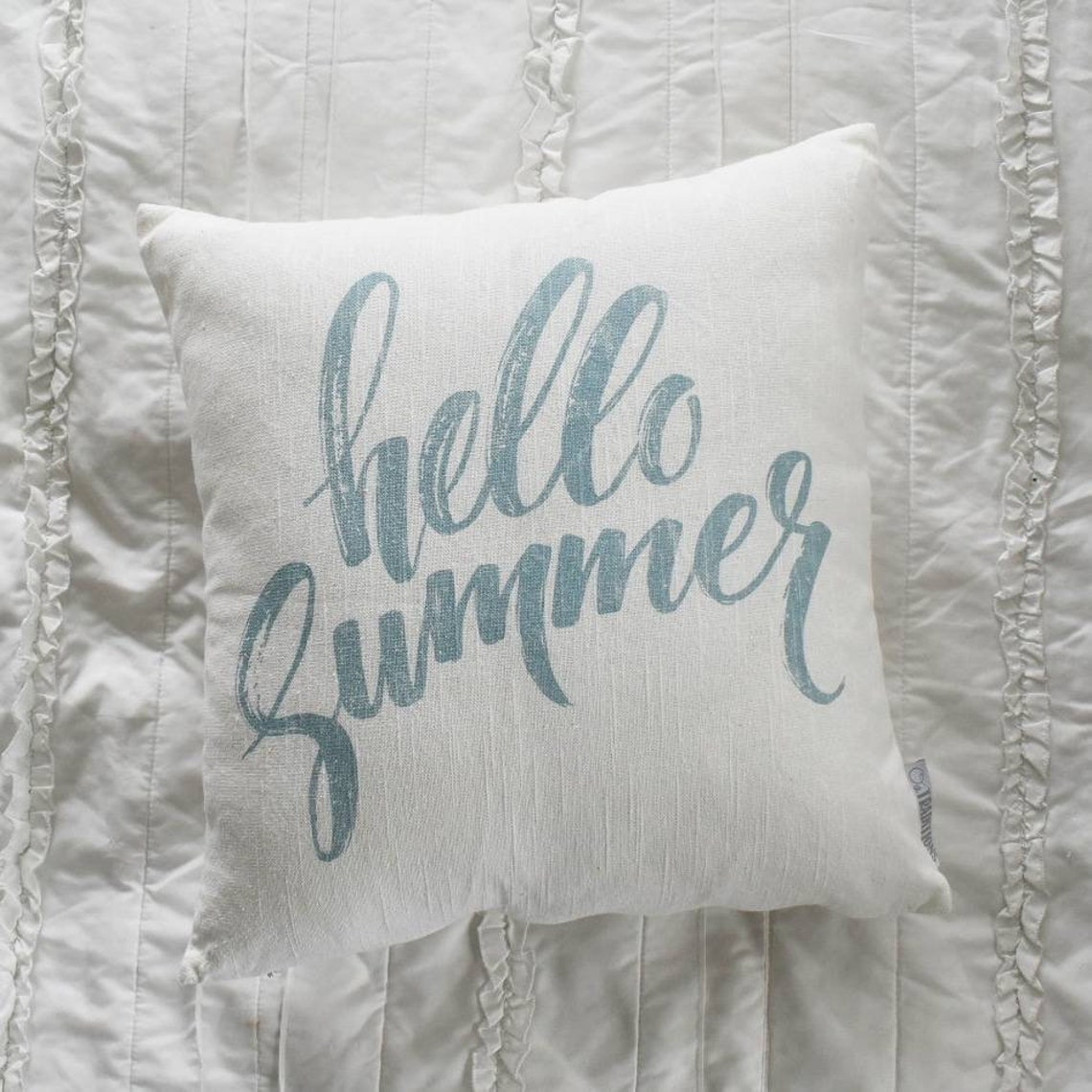 Hello Summer Happy Summer Summer Pillow Cover Summer Decor Etsy