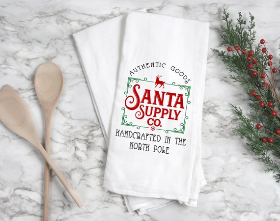 Kitchen towel, dish towel,  tea towel, Christmas kitchen towels, Christmas Decor, Neighbor Christmas Gift,  Decor, santa towel