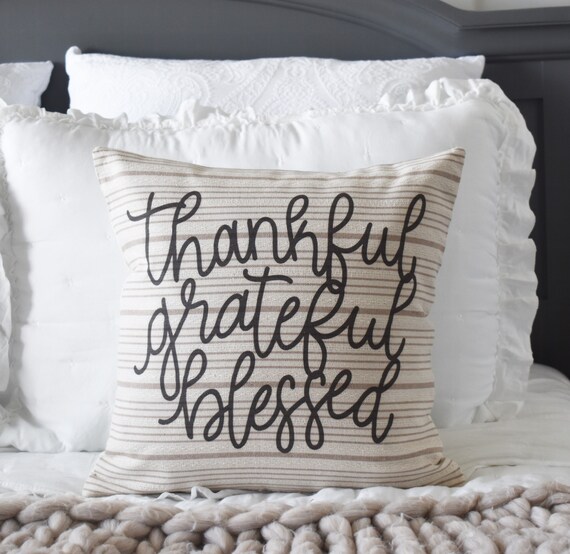 Thankful, grateful, blessed, Fall Pillow Cover, Fall Decor, Fall pillow, be thankful, thanksgiving pillow