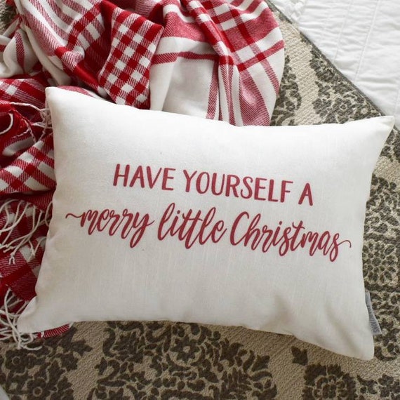 Sale-  Christmas pillow cover, Christmas decor, Merry Little Christmas, Merry Christmas pillow, 12x20