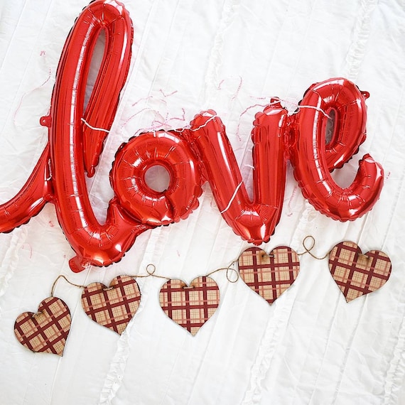 Valentines Garland,  Valentines banner, Valentines decor, Valentine's fireplace decor