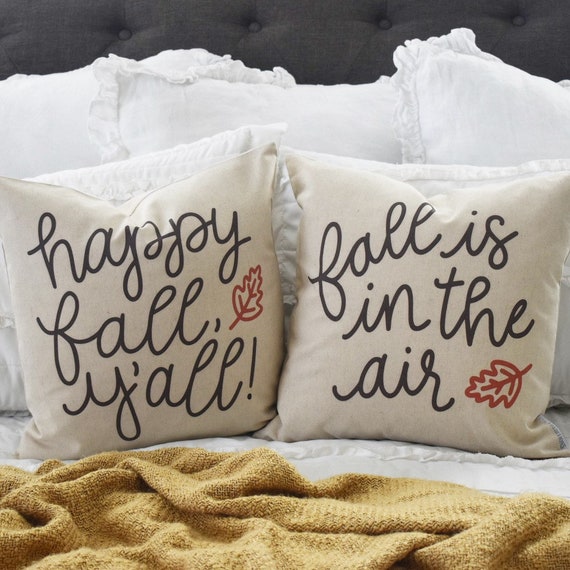 Happy fall ya’ll, Fall is in the air, Fall Pillow Cover, Fall Decor, Fall pillow, be thankful, thanksgiving pillow