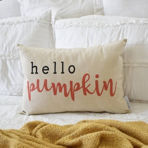 Hello Pumpkin Pillow Cover: Farmhouse Fall Decor image 3