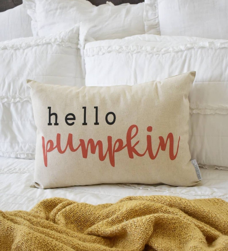 Hello Pumpkin Pillow Cover: Farmhouse Fall Decor image 3
