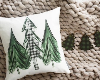 Christmas pillow cover, Christmas pillows, plaid Christmas, Christmas Tree, Merry Christmas pillow, farmhouse Christmas