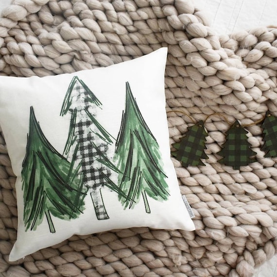 Christmas pillow cover, Christmas pillows, plaid Christmas, Christmas Tree, Merry Christmas pillow, farmhouse Christmas