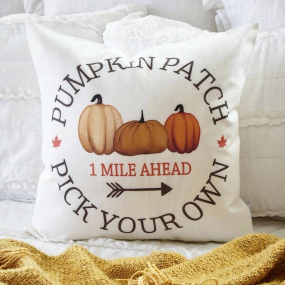 SALE- Fall Pillow Cover, Pumpkin Patch, Fall Decor, Front porch pillow, fall pillow, pumpkin pillow