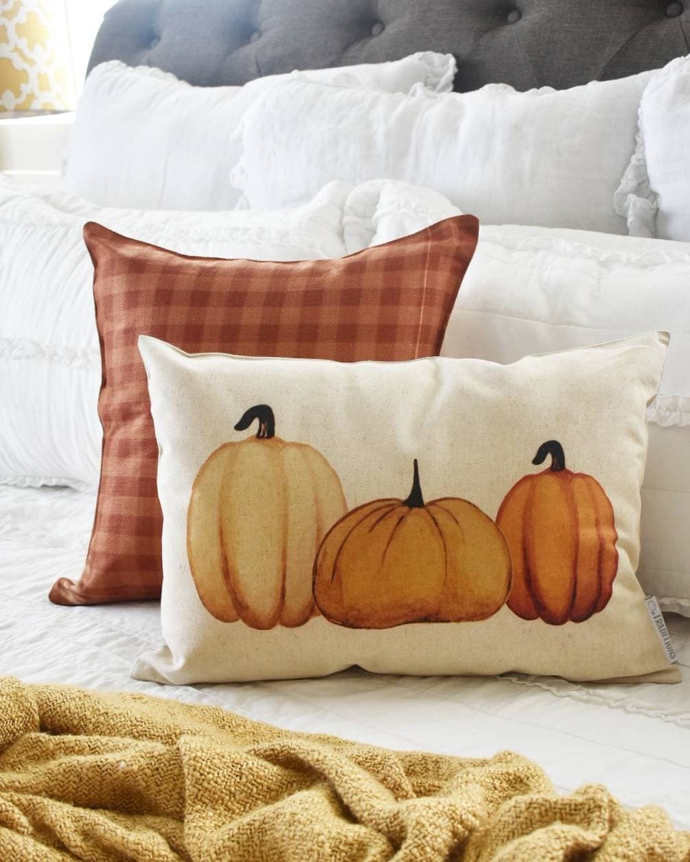 SALE Fall Pillow Cover Pumpkin Patch Fall Decor Front Etsy
