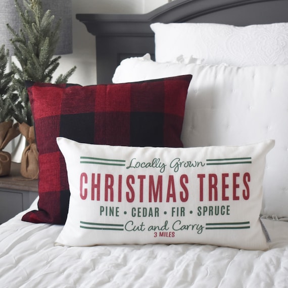 Christmas pillow cover, Christmas tree farm,  Christmas pillows, farmhouse Christmas
