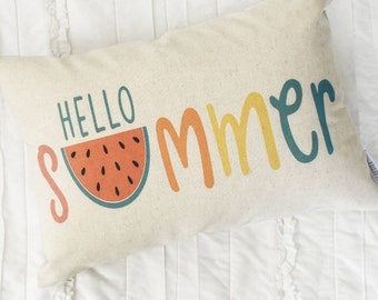 watermelon pillow, pillow cover, Hello Summer, happy summer, Summer Pillow cover, Summer decor