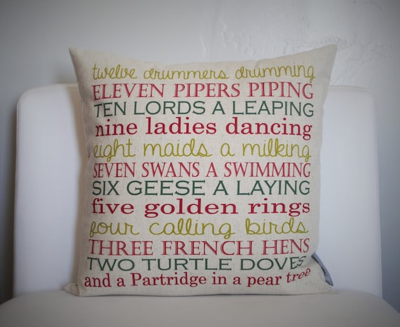 12 Days of Christmas Pillow