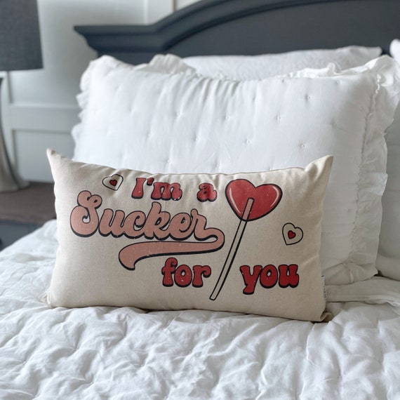 SALE, Valentines Pillow Cover, Valentines Decoration, 12x20 Pillow Cover, I’m a sucker for you