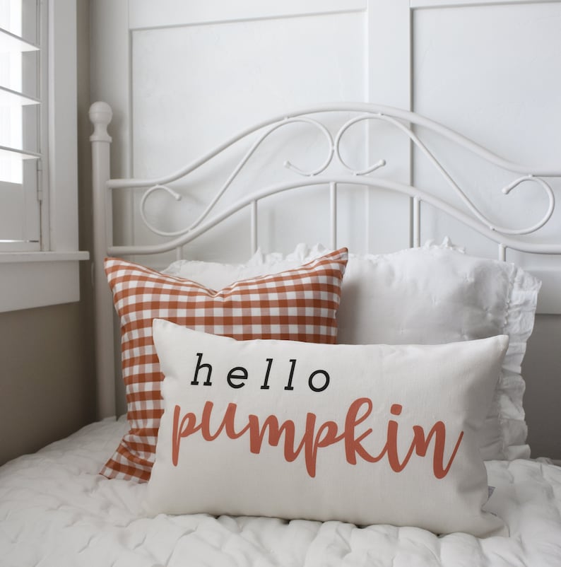 Hello Pumpkin Pillow Cover: Farmhouse Fall Decor image 4