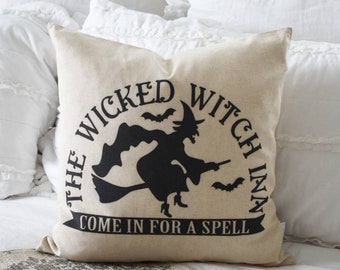 Halloween Pillow Cover, Happy Halloween Pillow Cover, Halloween Decor, wicked witch, witch pillow, Fall pillow