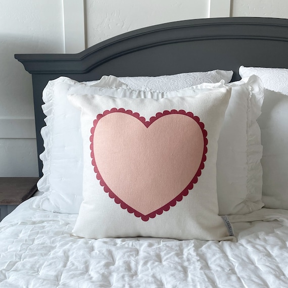 SALE, Valentines Pillow Cover, Valentines Decoration, love, heart pillow, vintage valentine, 18x18 Pillow Cover