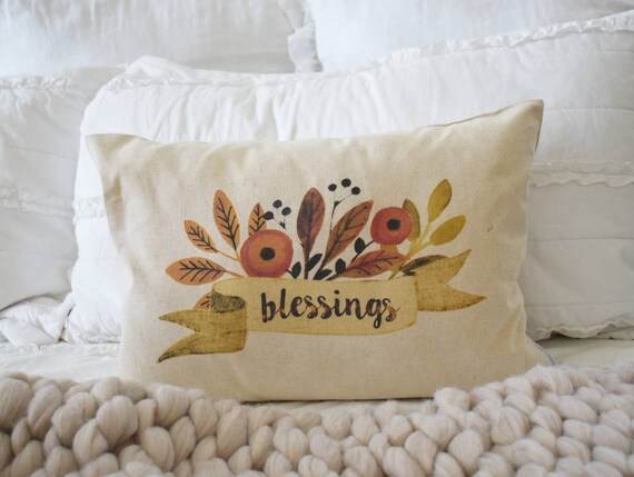 Fall Pillow Cover, blessings, Fall Decor, Fall pillow