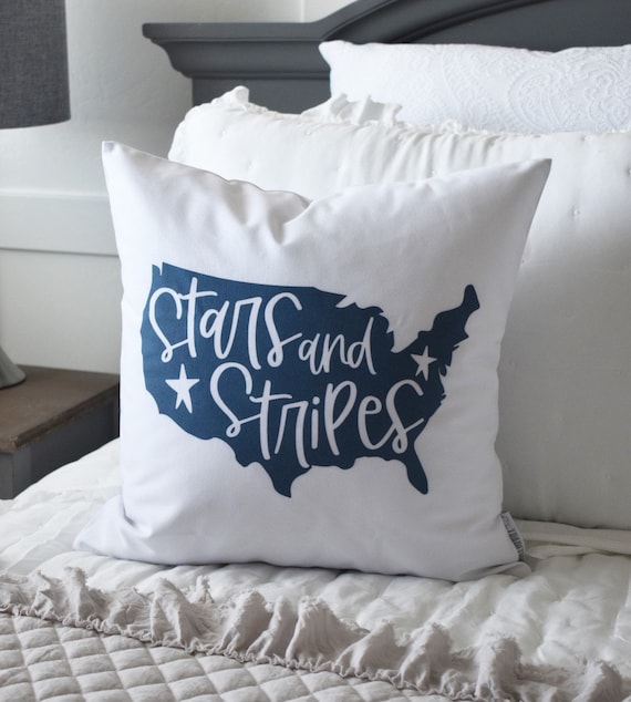 Patriotic pillow cover, Americana pillow cover, Memorial Day, Fourth of July, Summer pillow, USA Pillow, Stars and Stripes