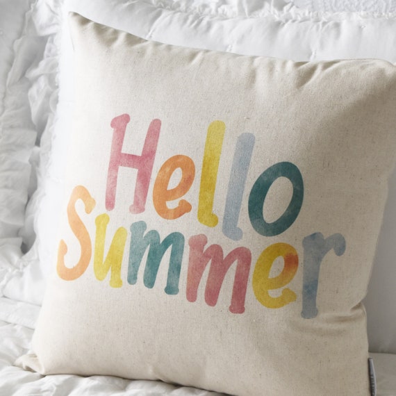 Hello Summer, happy summer, Summer Pillow cover, Summer decor