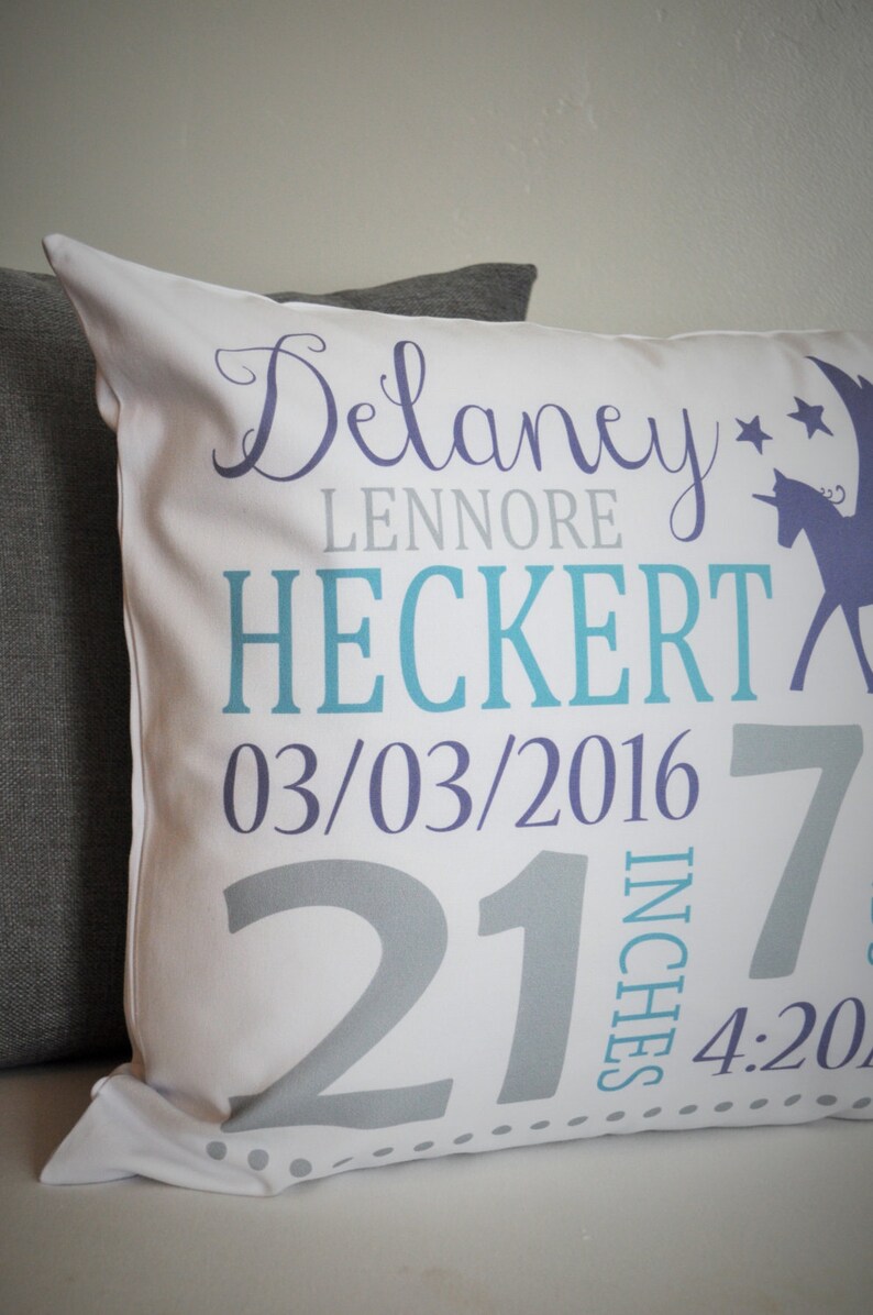 Personalized Birth Pillow Cover Birth Announcement Pillow Etsy