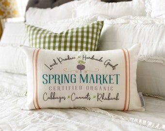 Spring market Pillow Cover, Easter Pillow Cover, Spring pillow cover 18x18, flower market, spring market