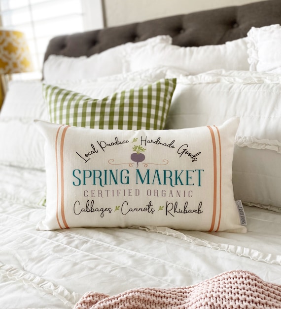 Spring market Pillow Cover, Easter Pillow Cover, Spring pillow cover 18x18, flower market, spring market