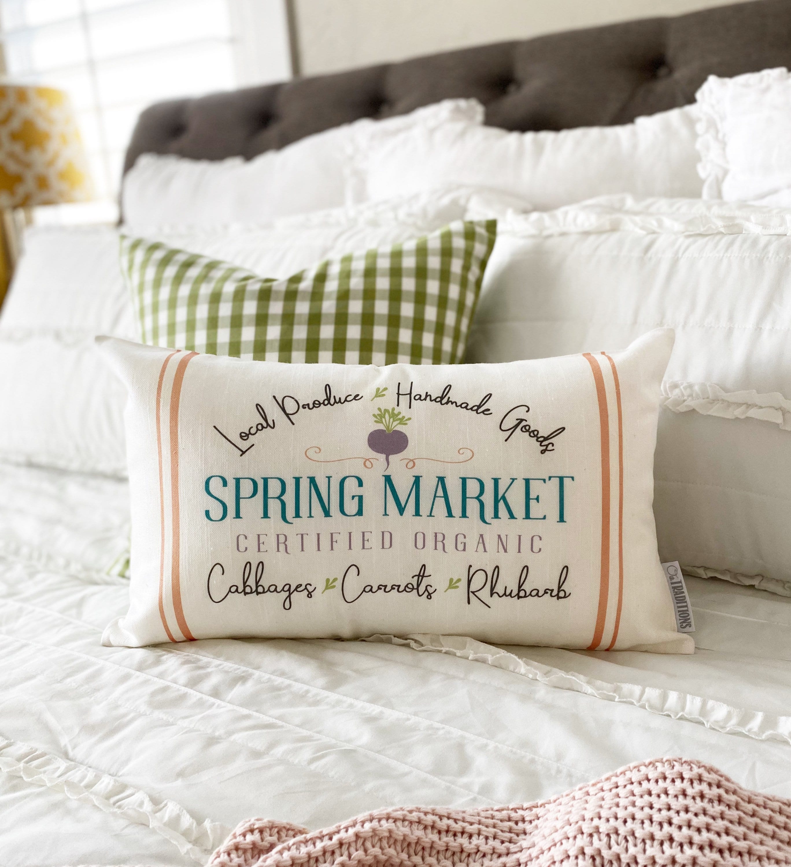 Spring Market Pillow Cover, Easter Pillow Cover, Spring Pillow