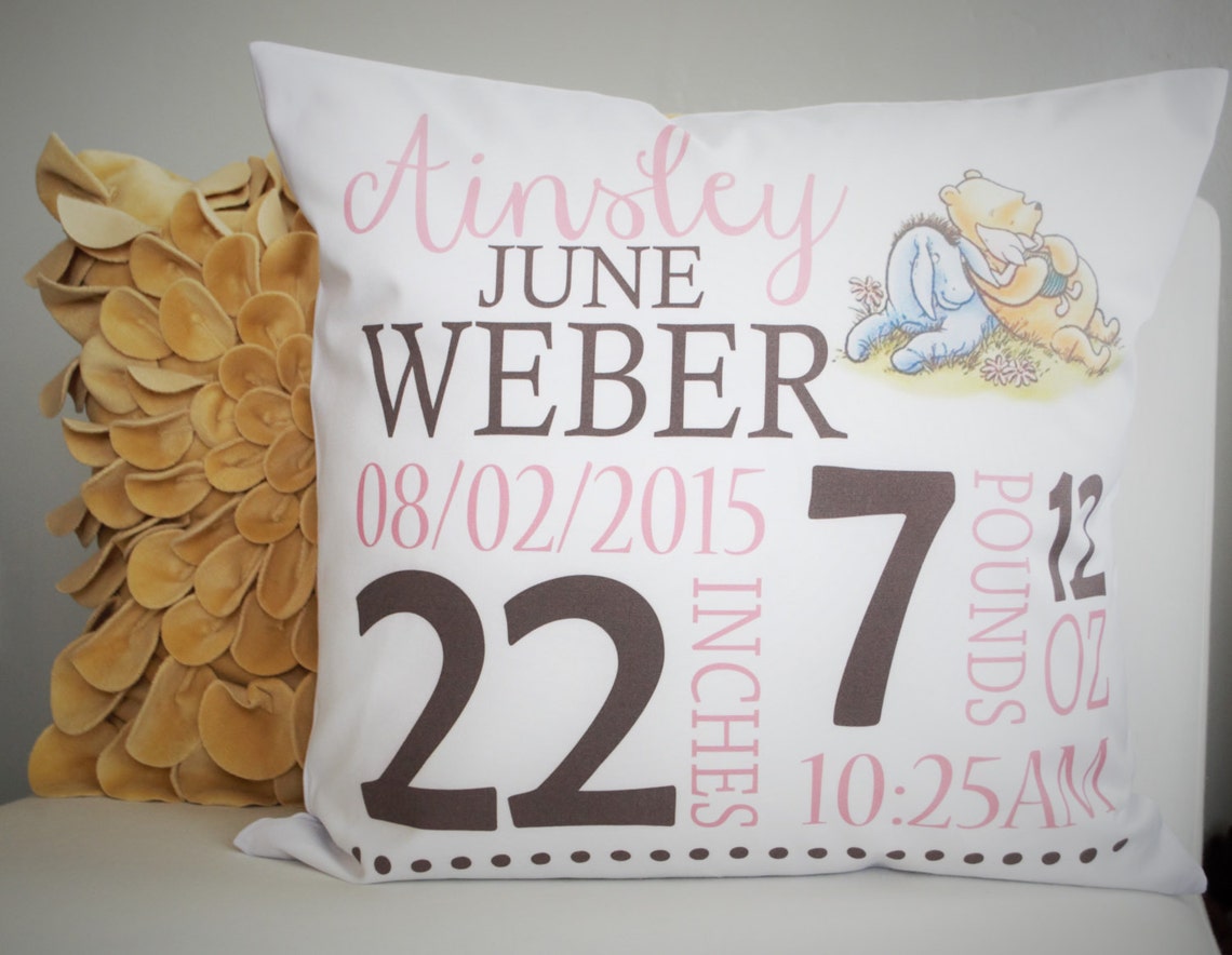 Personalized Birth Pillow Cover Birth Announcement Pillow Etsy