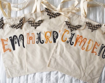 Personalized Halloween totes, Trick or Treating totes, Halloween Bags