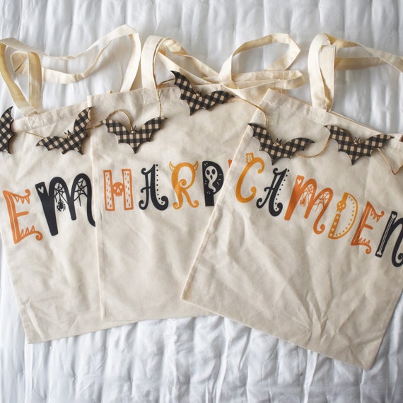 Personalized Halloween totes, Trick or Treating totes, Halloween Bags