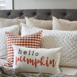 SALE, Fall Pillow Cover, hello pumpkin, Fall Decor, Fall pillow, pumpkin pillow