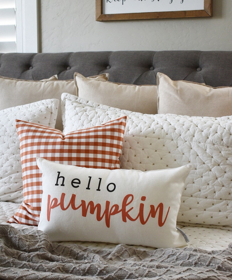 Hello Pumpkin Pillow Cover: Farmhouse Fall Decor image 2